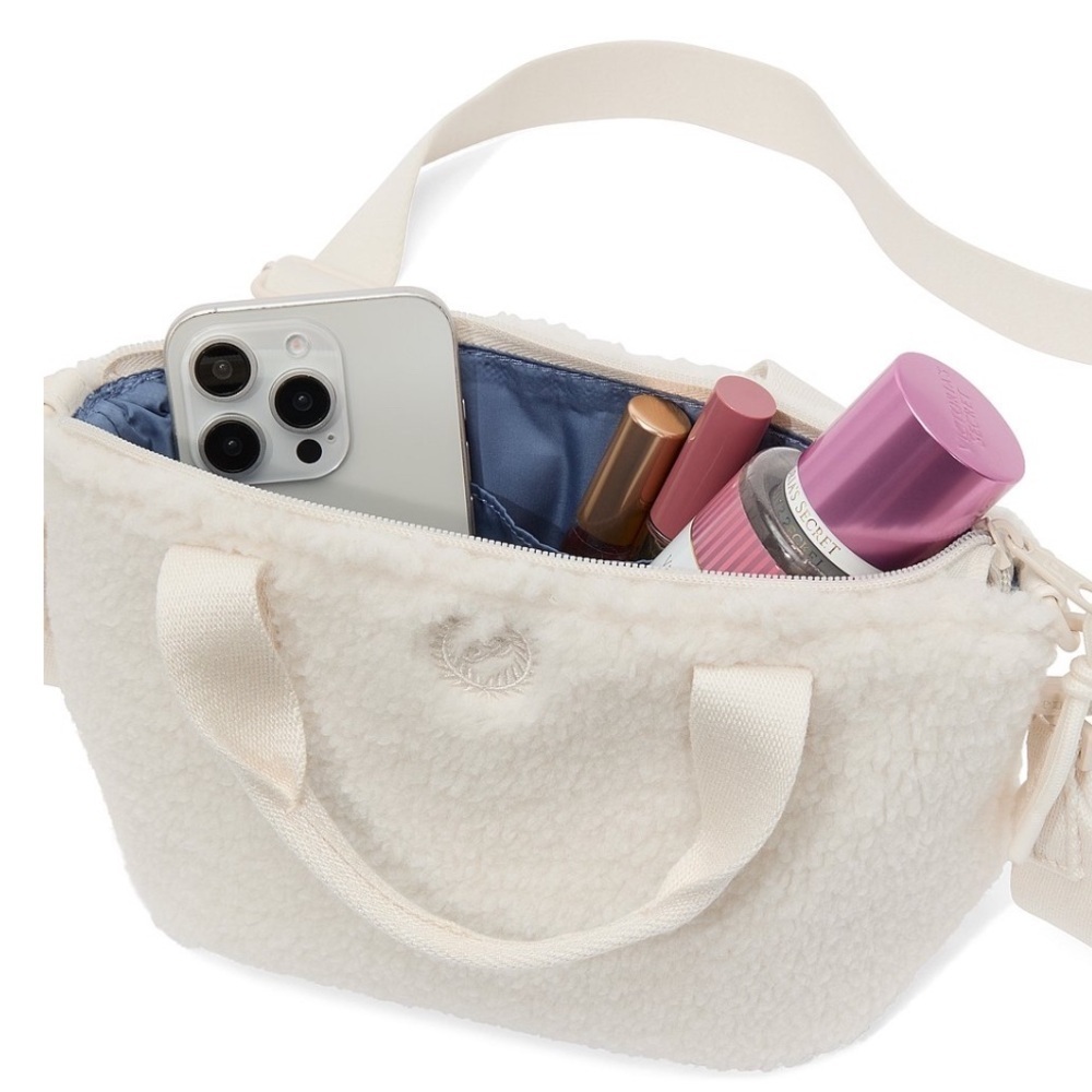 PINK Plush Teddy Mini Adjustable Crossbody Bag